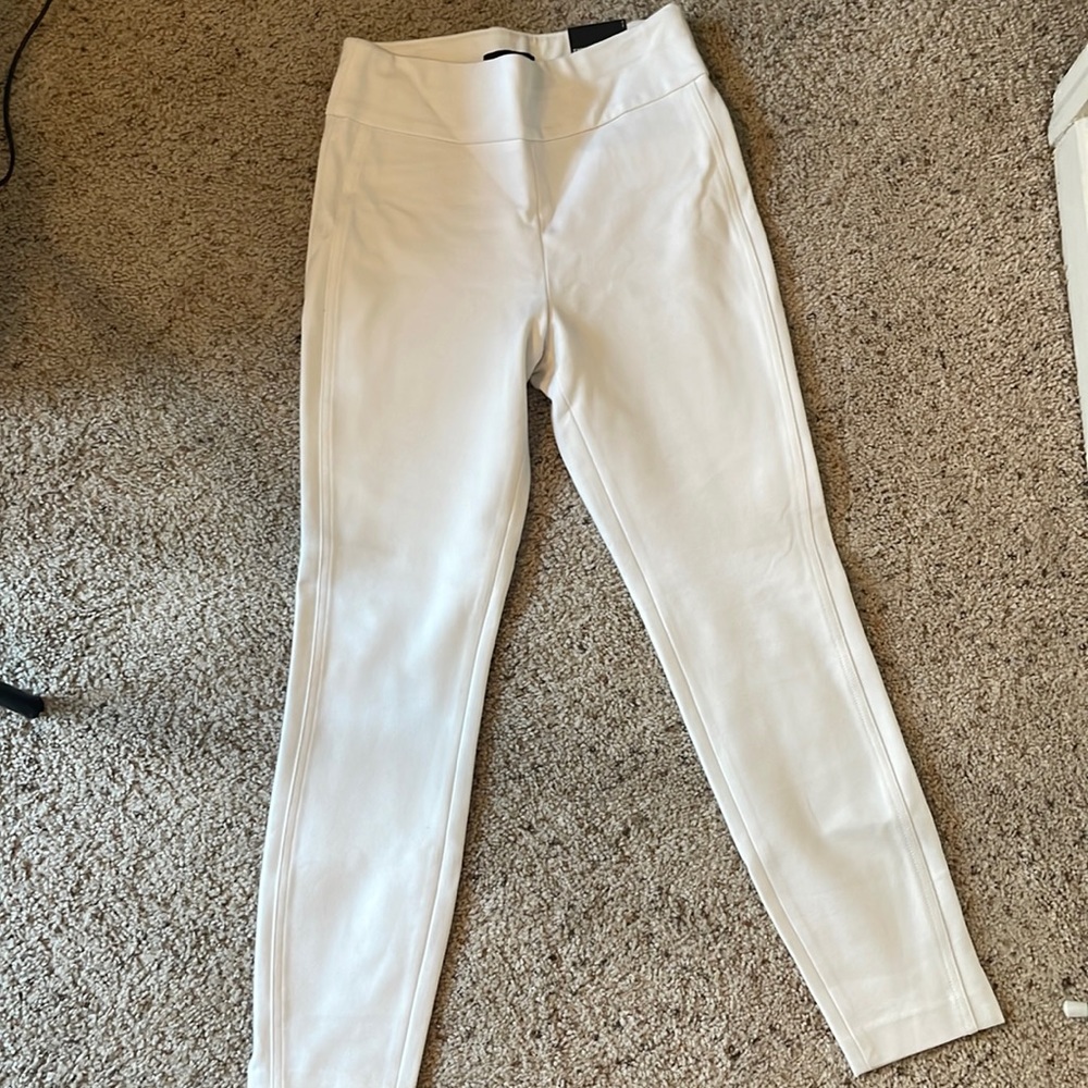 White slim stretchy express pants